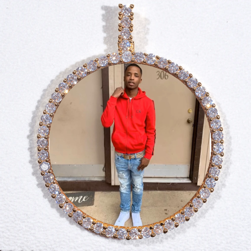 LARGE 3D CIRCLE CUSTOM PICTURE PENDANT