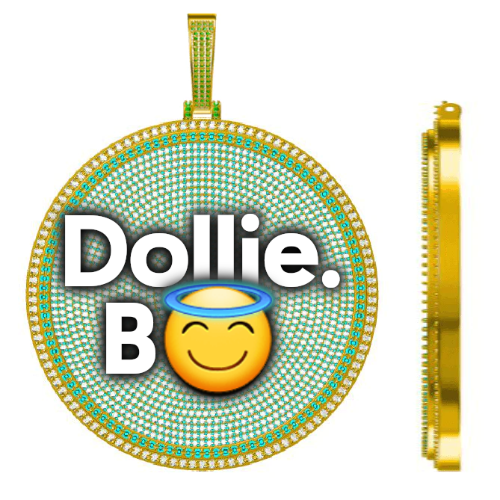 CUSTOM LETTER NECKLACE 3D BIG DISC