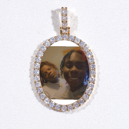 3D Oval Custom Picture Pendant