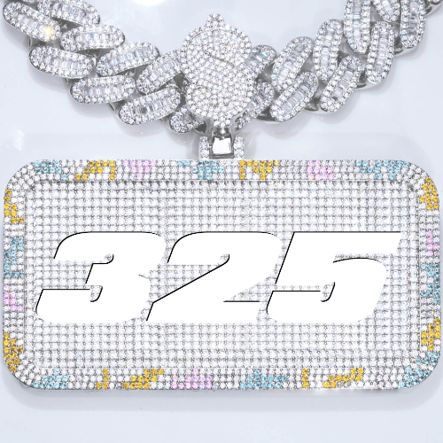 CUSTOM LETTER NECKLACE 3D COLORFUL SQUARE