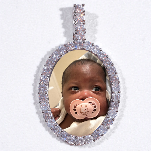 Large 3D Oval Custom Picture Pendant