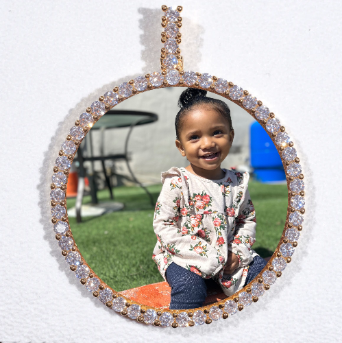 LARGE 3D CIRCLE CUSTOM PICTURE PENDANT