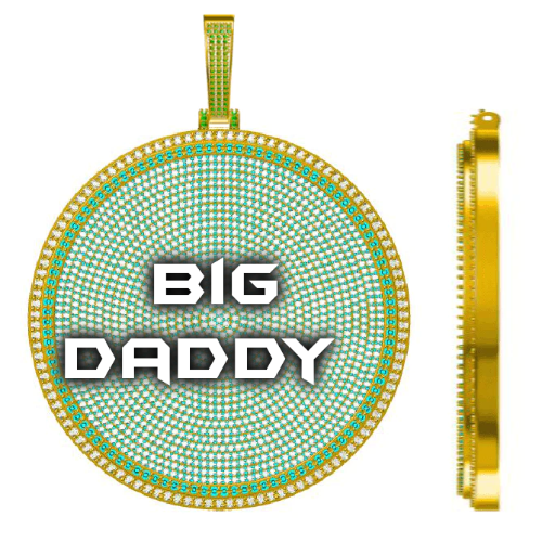 CUSTOM LETTER NECKLACE 3D BIG DISC