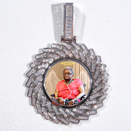 Large 3D Baguette Custom Picture Pendant
