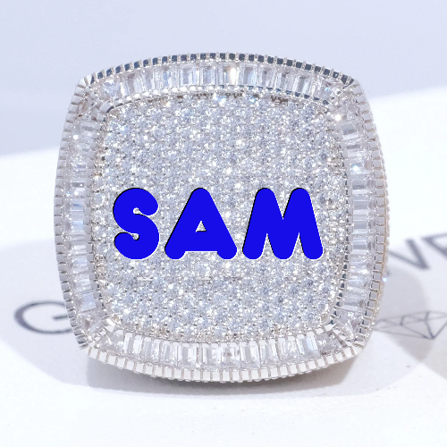 CUSTOM LETTER 3D ICED RING