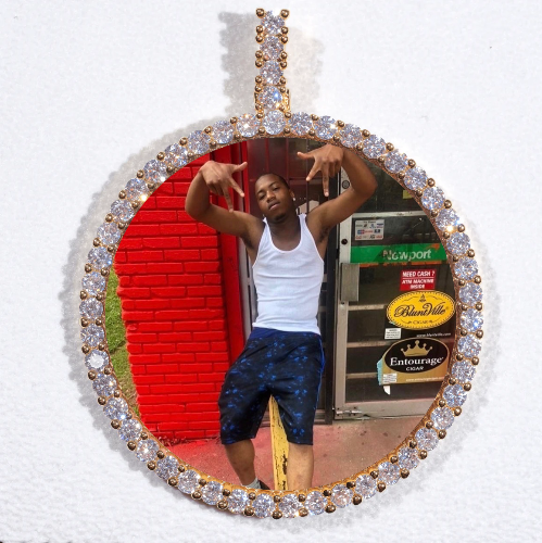 LARGE 3D CIRCLE CUSTOM PICTURE PENDANT