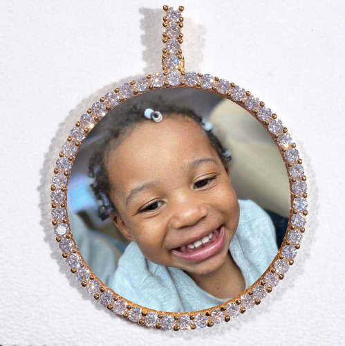 LARGE 3D CIRCLE CUSTOM PICTURE PENDANT