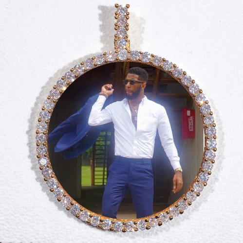 LARGE 3D CIRCLE CUSTOM PICTURE PENDANT