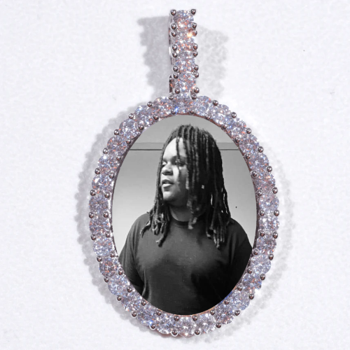 Large 3D Oval Custom Picture Pendant