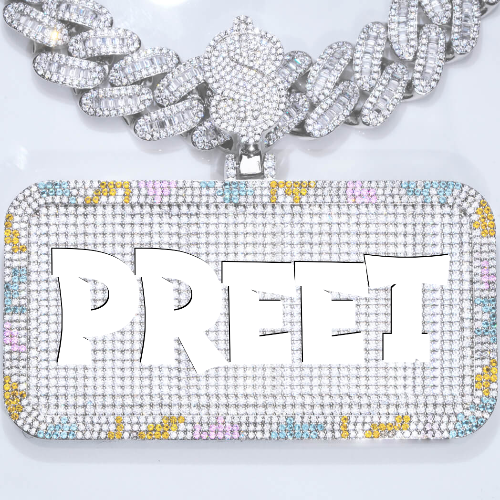 CUSTOM LETTER NECKLACE 3D COLORFUL SQUARE