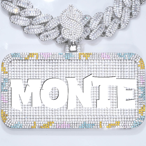 CUSTOM LETTER NECKLACE 3D COLORFUL SQUARE