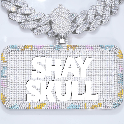 CUSTOM LETTER NECKLACE 3D COLORFUL SQUARE