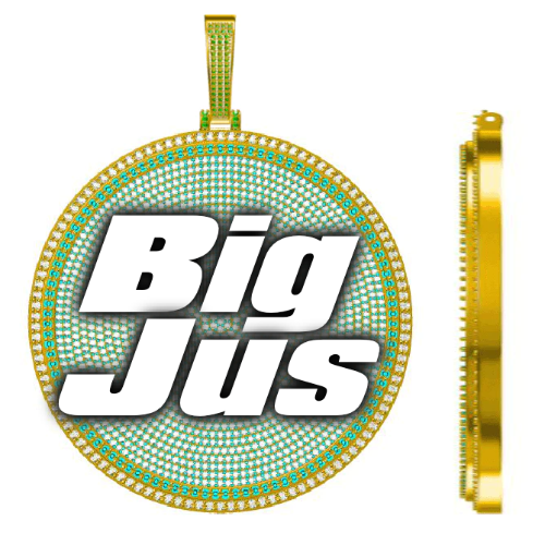CUSTOM LETTER NECKLACE 3D BIG DISC