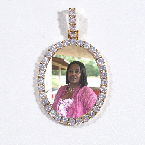 3D Oval Custom Picture Pendant