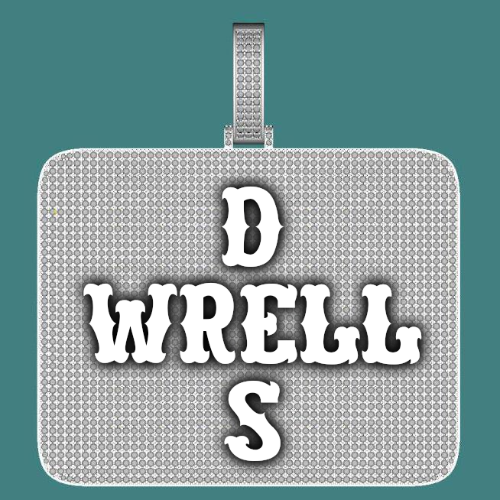 CUSTOM LETTER NECKLACE 3D BIG SQUARE