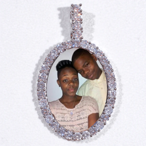 Large 3D Oval Custom Picture Pendant