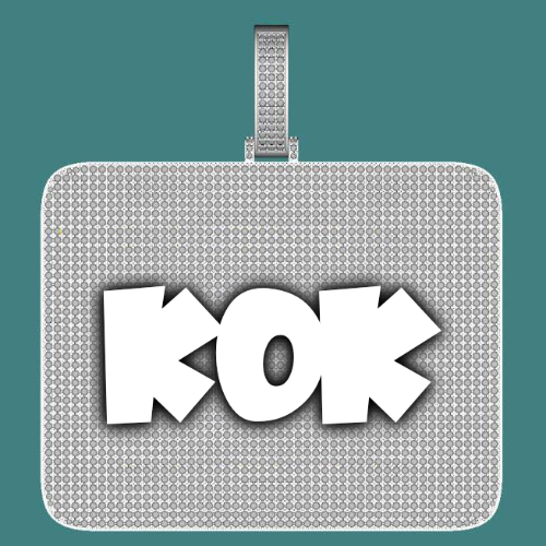 CUSTOM LETTER NECKLACE 3D BIG SQUARE