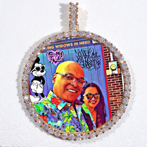 LARGE 3D CIRCLE CUSTOM PICTURE PENDANT