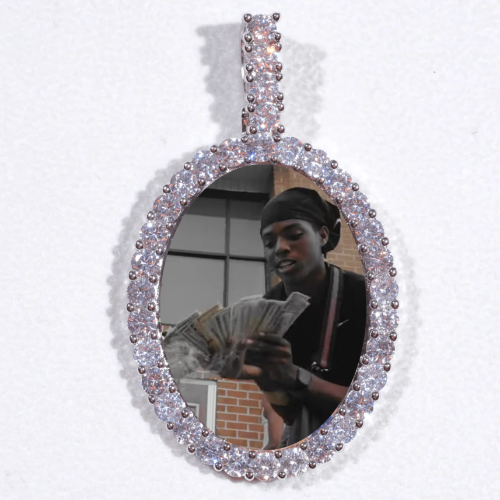 Large 3D Oval Custom Picture Pendant