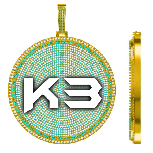 CUSTOM LETTER NECKLACE 3D BIG DISC