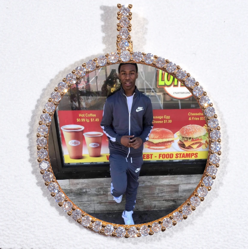 LARGE 3D CIRCLE CUSTOM PICTURE PENDANT