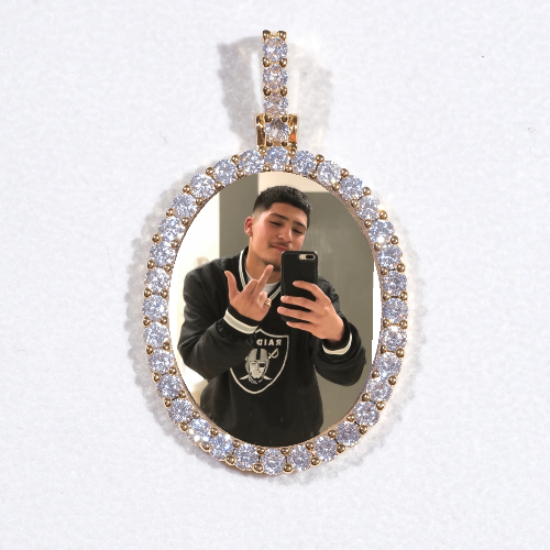 3D Oval Custom Picture Pendant