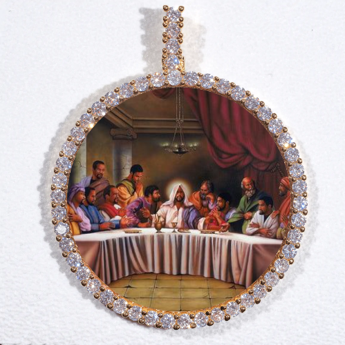 LARGE 3D CIRCLE CUSTOM PICTURE PENDANT
