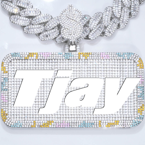 CUSTOM LETTER NECKLACE 3D COLORFUL SQUARE