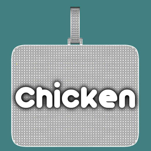 CUSTOM LETTER NECKLACE 3D BIG SQUARE