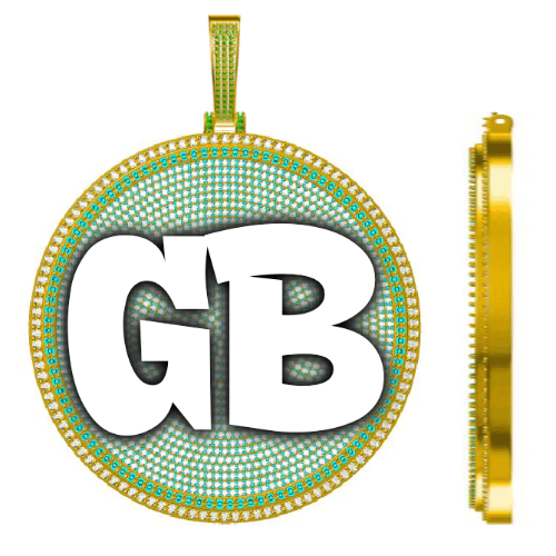 CUSTOM LETTER NECKLACE 3D BIG DISC