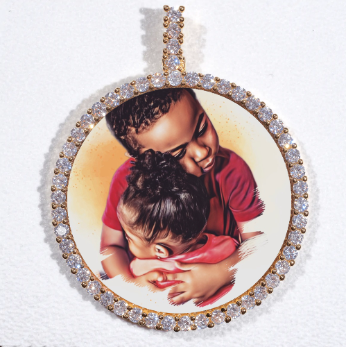 LARGE 3D CIRCLE CUSTOM PICTURE PENDANT