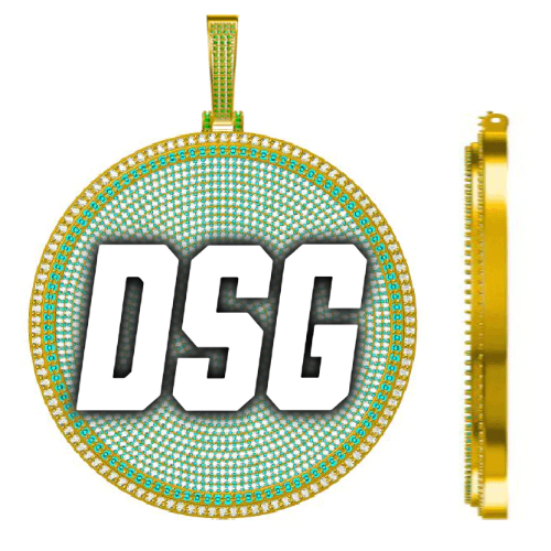 CUSTOM LETTER NECKLACE 3D BIG DISC