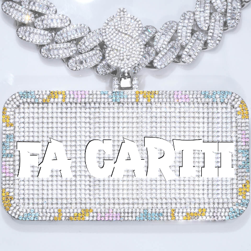 CUSTOM LETTER NECKLACE 3D COLORFUL SQUARE