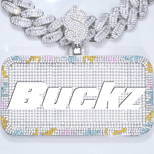 CUSTOM LETTER NECKLACE 3D COLORFUL SQUARE