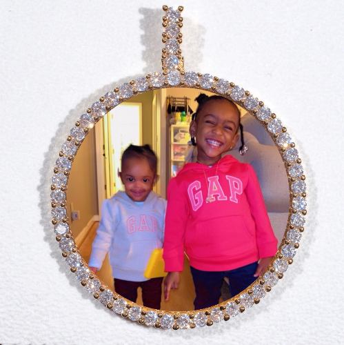 LARGE 3D CIRCLE CUSTOM PICTURE PENDANT