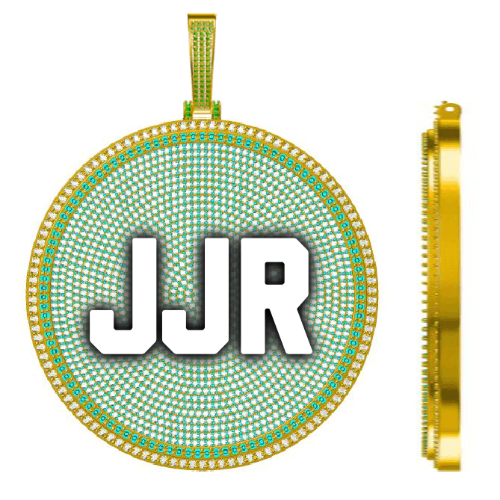 CUSTOM LETTER NECKLACE 3D BIG DISC