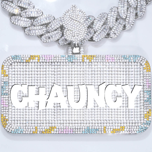 CUSTOM LETTER NECKLACE 3D COLORFUL SQUARE