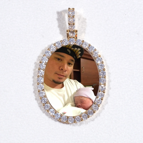 3D Oval Custom Picture Pendant