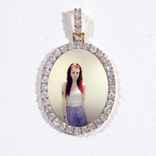3D Oval Custom Picture Pendant