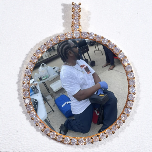 LARGE 3D CIRCLE CUSTOM PICTURE PENDANT