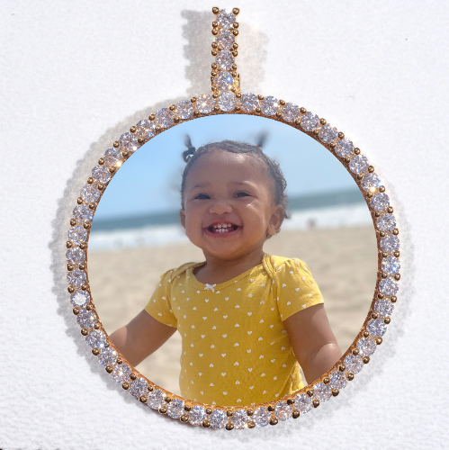 LARGE 3D CIRCLE CUSTOM PICTURE PENDANT