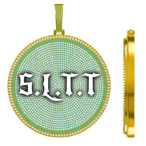CUSTOM LETTER NECKLACE 3D BIG DISC