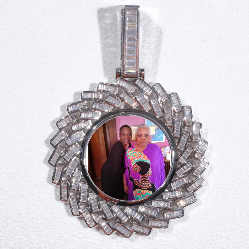 Large 3D Baguette Custom Picture Pendant