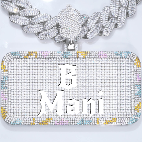CUSTOM LETTER NECKLACE 3D COLORFUL SQUARE