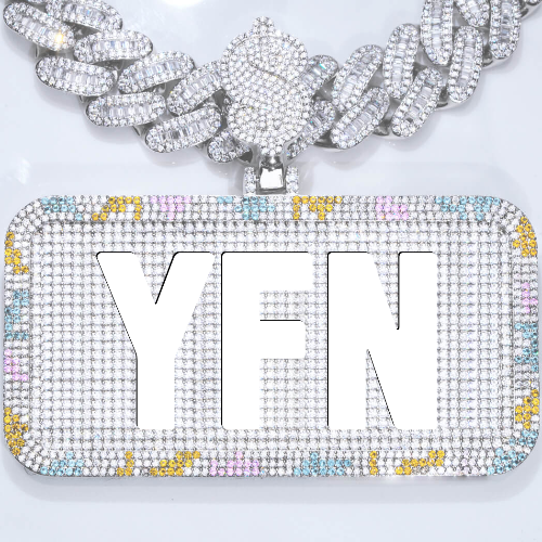CUSTOM LETTER NECKLACE 3D COLORFUL SQUARE