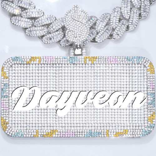 CUSTOM LETTER NECKLACE 3D COLORFUL SQUARE