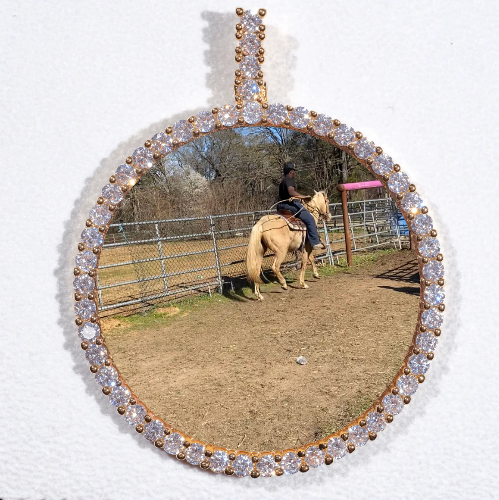 LARGE 3D CIRCLE CUSTOM PICTURE PENDANT