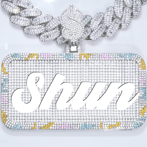 CUSTOM LETTER NECKLACE 3D COLORFUL SQUARE