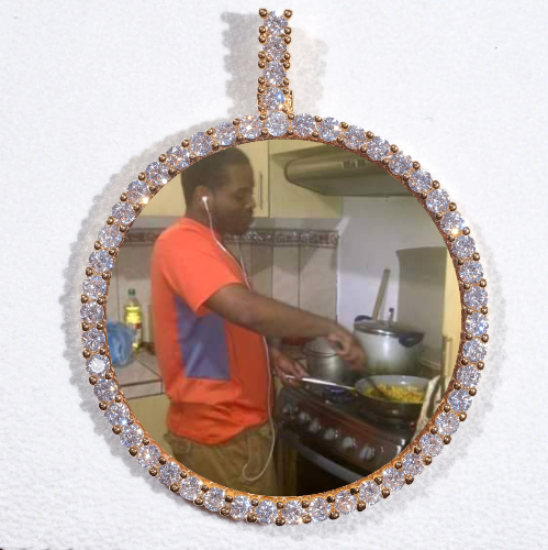 LARGE 3D CIRCLE CUSTOM PICTURE PENDANT