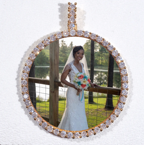 LARGE 3D CIRCLE CUSTOM PICTURE PENDANT
